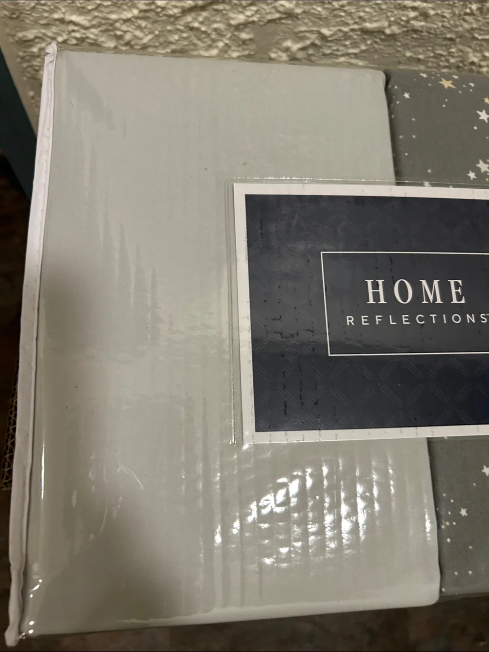 HOME REFLECTIONS Grey & Star Pattern 2 KING SIZE SHEET SETS FACTORY FRESH NEW